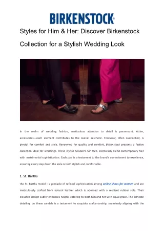 Styles for Him &amp; Her_ Discover Birkenstock Collection for a Stylish Wedding Look