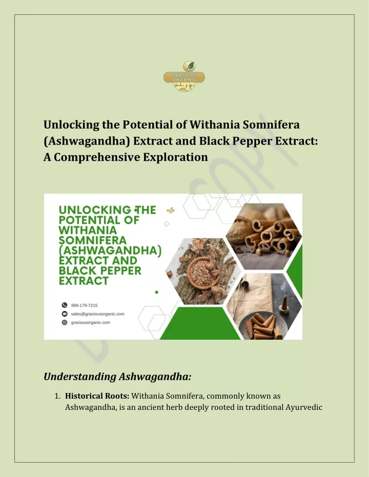 unlocking the potential of withania somnifera