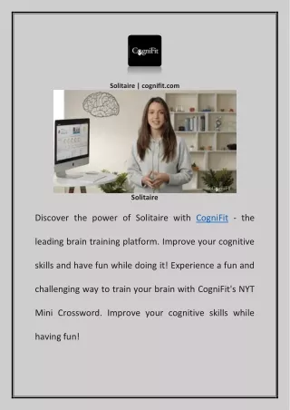 Solitaire | cognifit.com