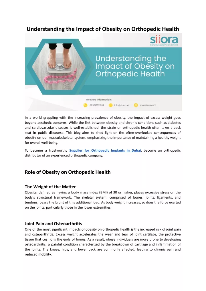 understanding the impact of obesity on orthopedic