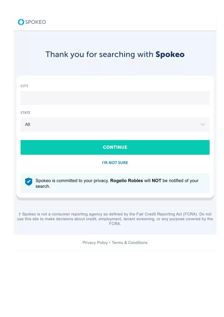 thank you for searching with spokeo