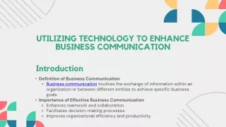 Utilizing Technology to Enhance Business Communication