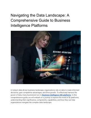 Navigating the Data Landscape: A Comprehensive Guide to Business Intelligence Pl