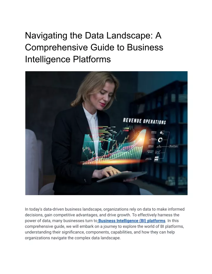 PPT - Navigating the Data Landscape: A Comprehensive Guide to Business Intelligence Pl 