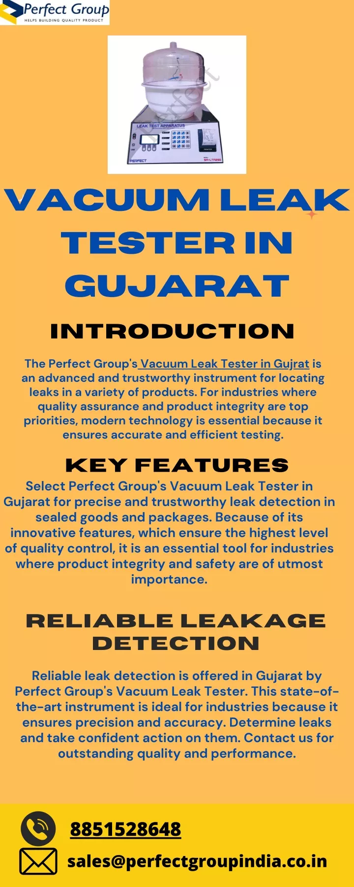 vacuum leak tester in gujarat