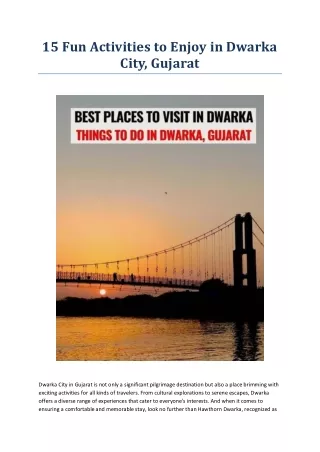 15 fun activities to enjoy in dwarka city gujarat