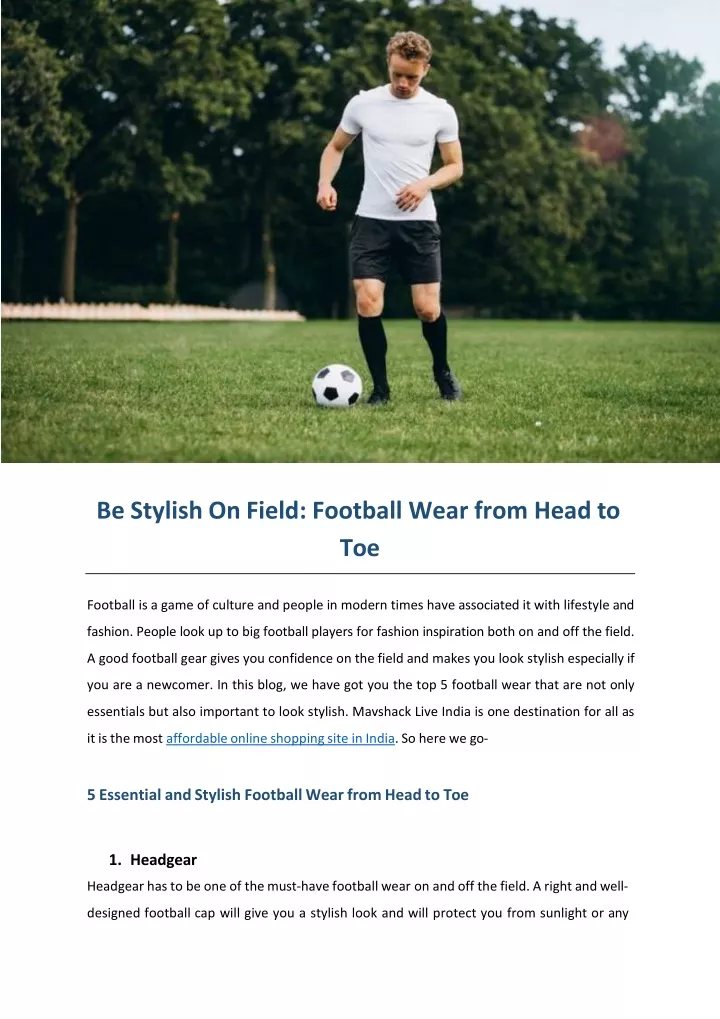 be stylish on field football wear from head to toe