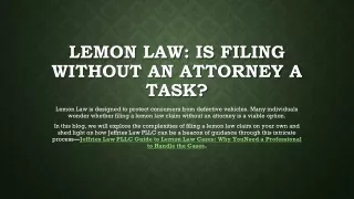 Lemon Law Is Filing Without an Attorney a Task