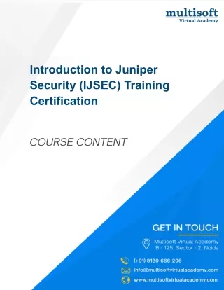 Introduction to Juniper Security (IJSEC) Online Training