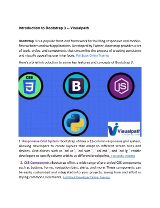 Introduction to Bootstrap 3-VISUALPATH