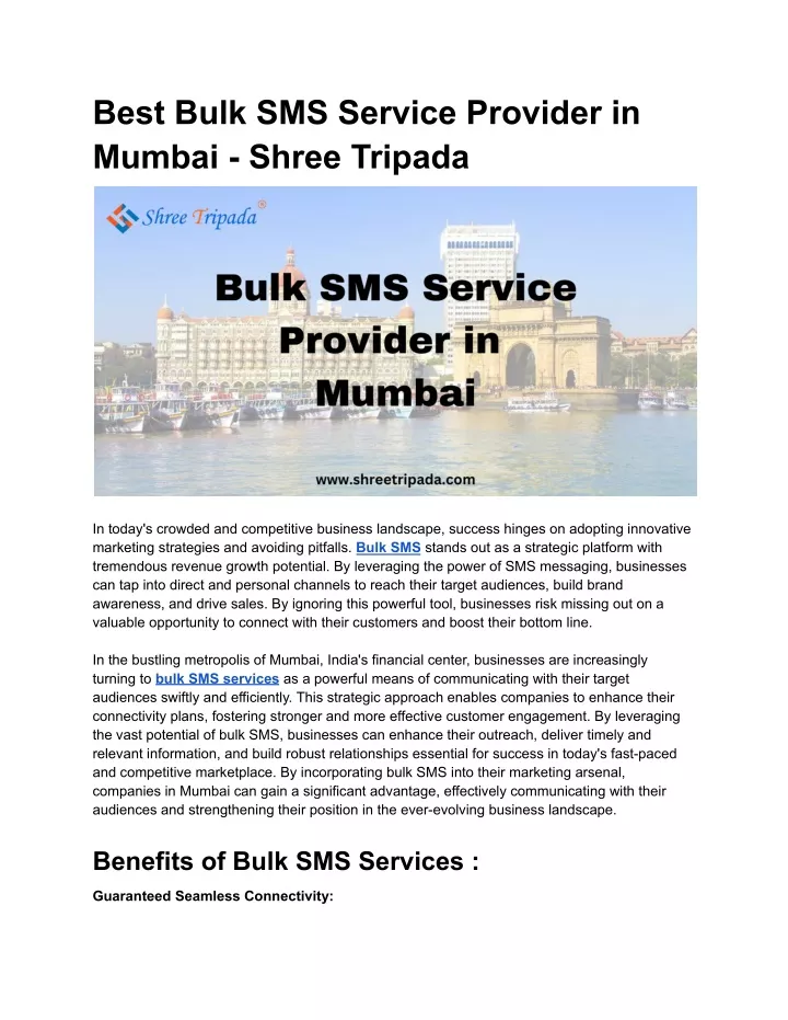 best bulk sms service provider in mumbai shree