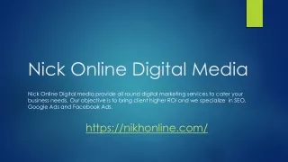 Nick Online Digital Media - Best SEO Company in Indore, MP.