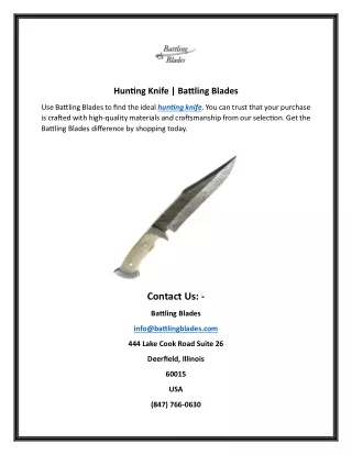 Hunting Knife | Battling Blades