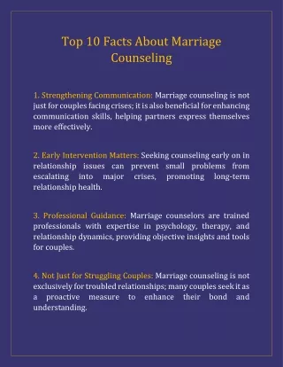 Top 10 Facts About Marriage Counseling - Dr. Sonia Sharma