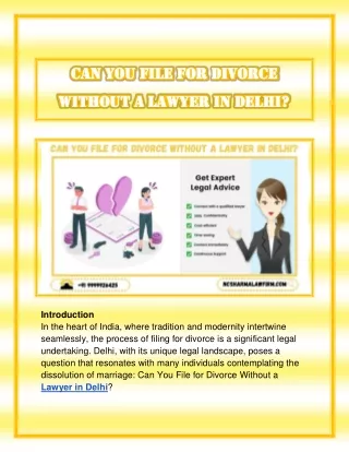 Can You File for Divorce Without a Lawyer in Delhi