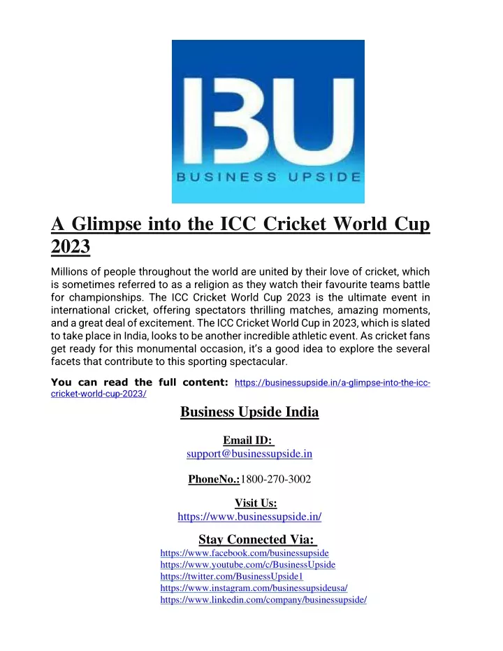 a glimpse into the icc cricket world cup 2023