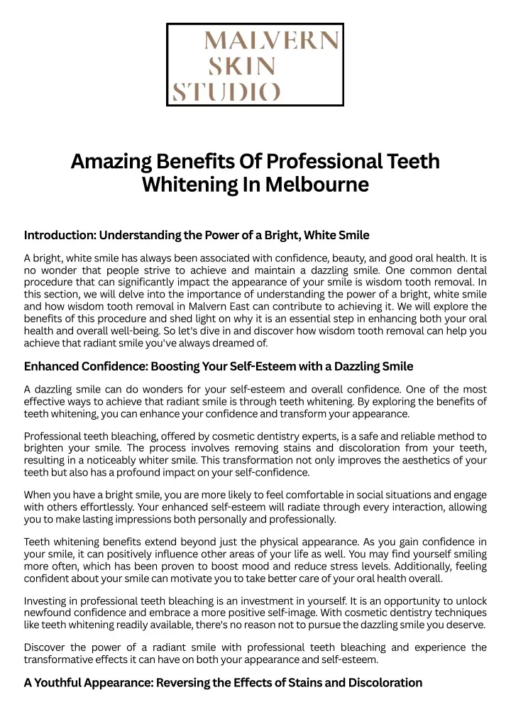 amazing benefits of professional teeth whitening