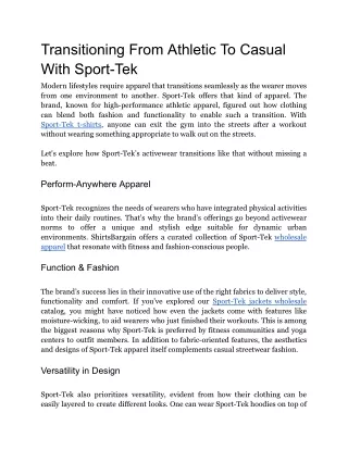 transitioning from athletic to casual with sport