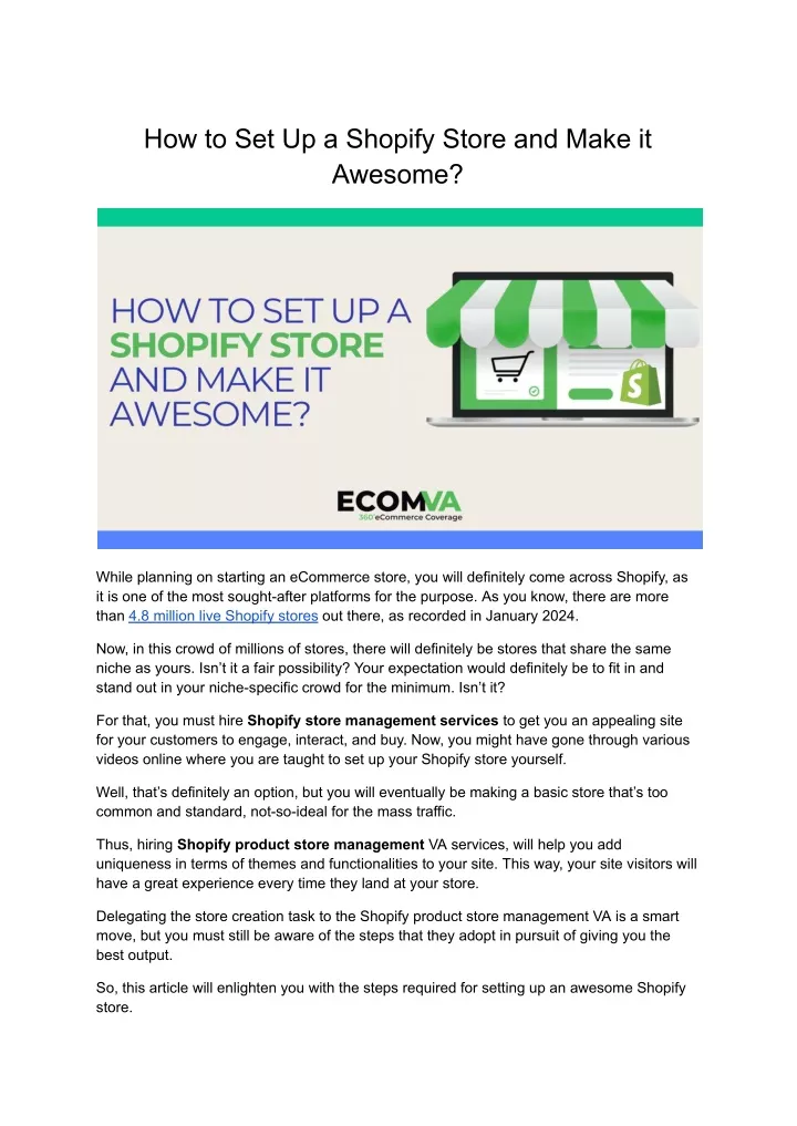 how to set up a shopify store and make it awesome