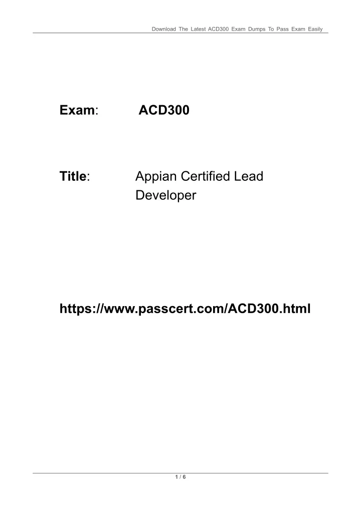 download the latest acd300 exam dumps to pass