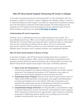 alka ivf shree kanak hospital pioneering
