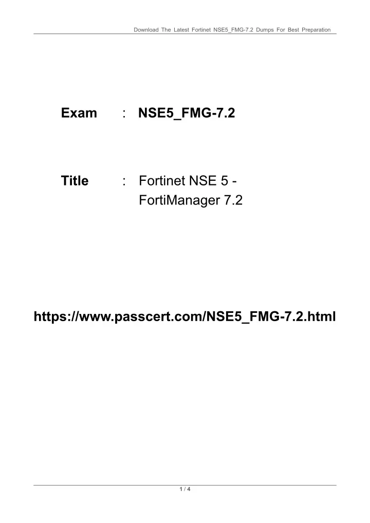 download the latest fortinet nse5 fmg 7 2 dumps