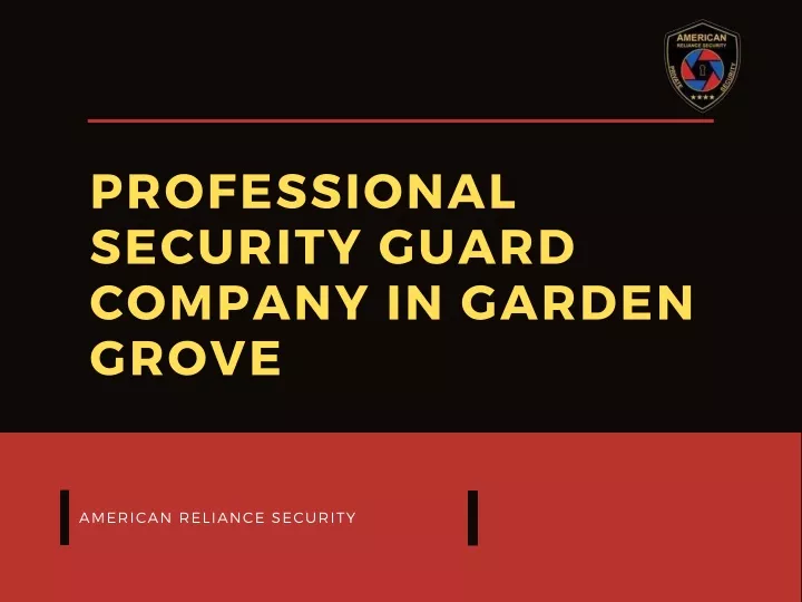 professional security guard company in garden