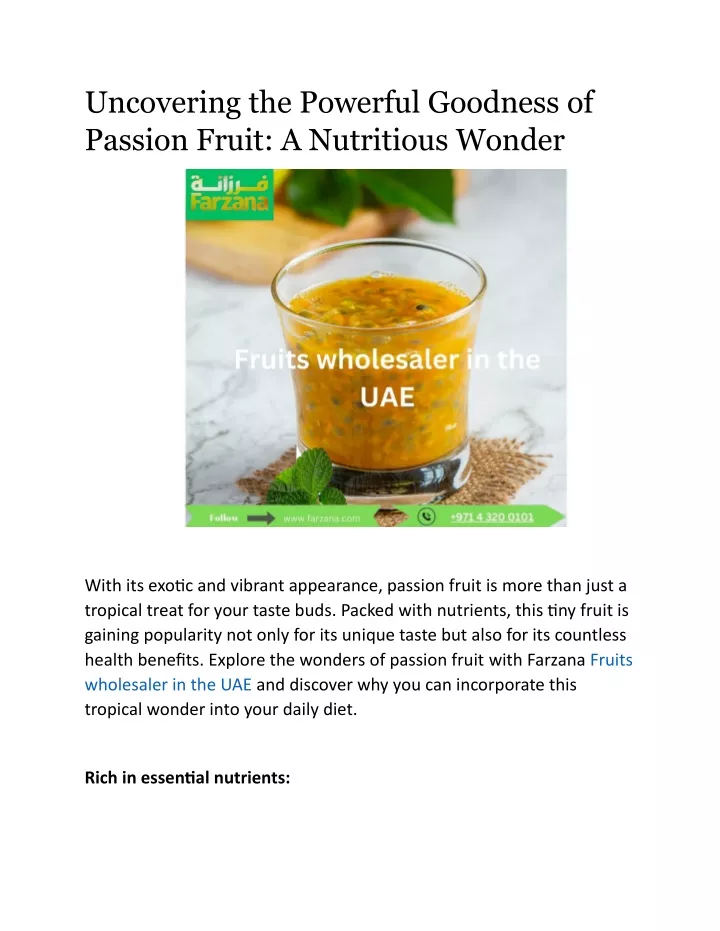 uncovering the powerful goodness of passion fruit