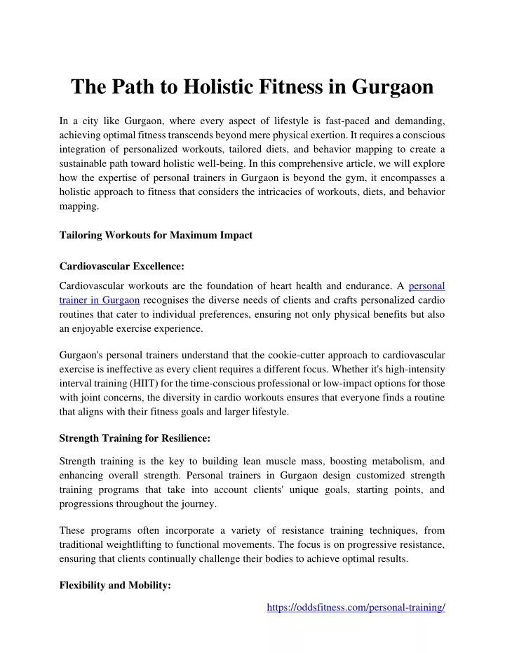 the path to holistic fitness in gurgaon