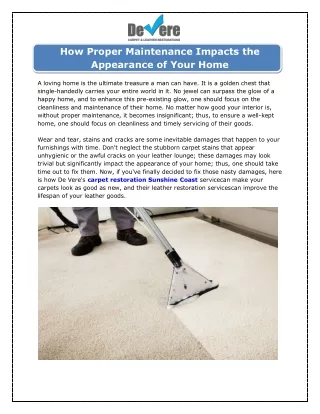 How Proper Maintenance Impacts the Appearance of Your Home