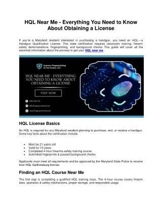 HQL Near Me - Everything You Need to Know About Obtaining a License