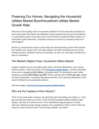 Powering Our Homes_ Navigating the Household Utilities Market Boom