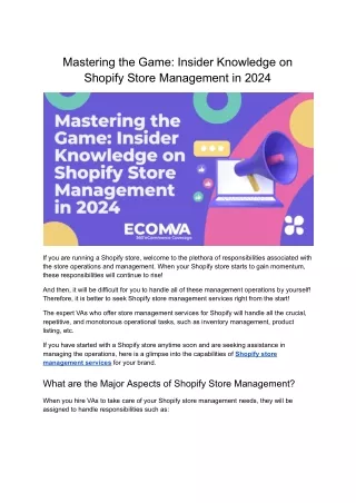 Mastering the Game_ Insider Knowledge on Shopify Store Management in 2024