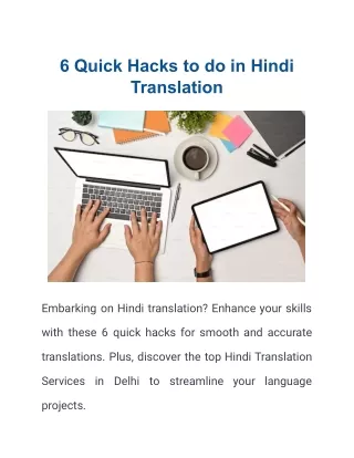 6 Hacks for Effective Hindi Translation