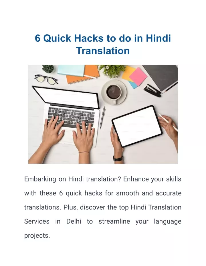 6 quick hacks to do in hindi translation