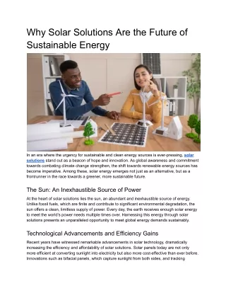 Solar Solutions | Leading the Sustainable Energy Future