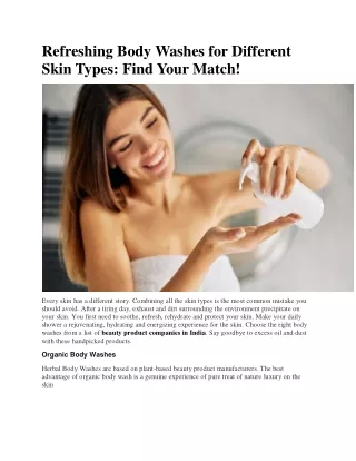 refreshing body washes for different skin types