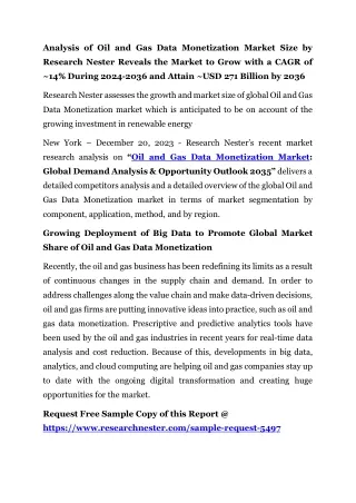 analysis of oil and gas data monetization market