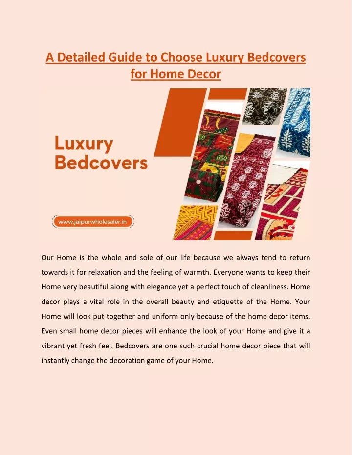 a detailed guide to choose luxury bedcovers