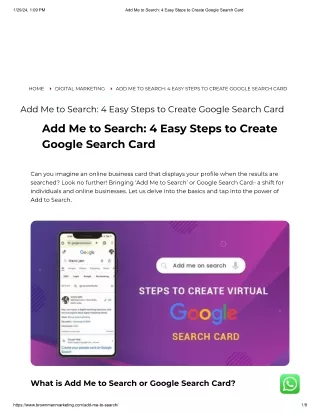 Add me to search: 4 Easy Steps to Create Google Search Card