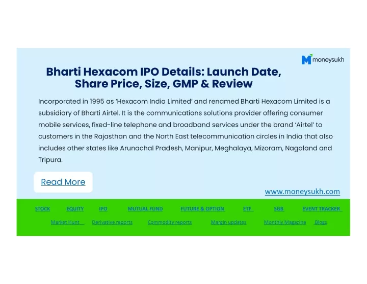 bharti hexacom ipo details launch date share