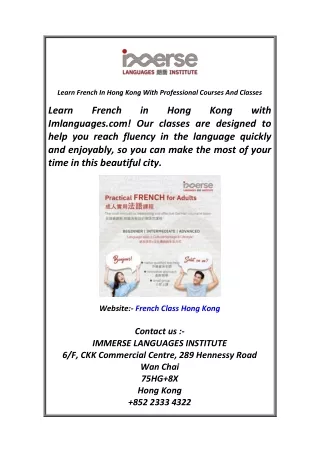 learn french in hong kong with professional
