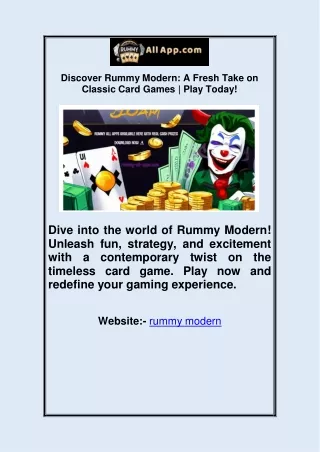 Discover Rummy Modern: A Fresh Take on Classic Card Games | Play Today!