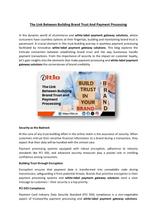 the link between building brand trust and payment