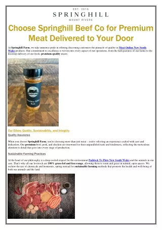 choose springhill beef co for premium meat