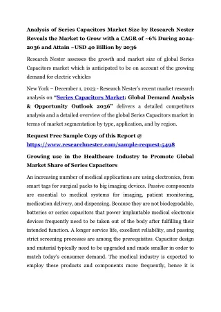 analysis of series capacitors market size