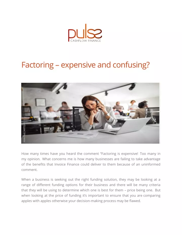 PPT - Factoring – Expensive And Confusing - Factoring, Business And ...