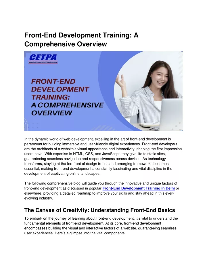 front end development training a comprehensive