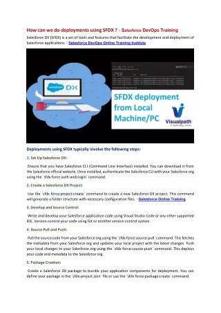 how can we do deployments using sfdx s alesforce