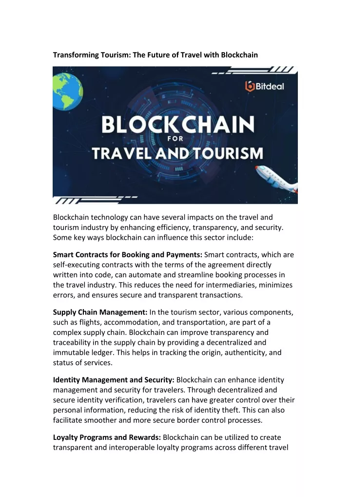 transforming tourism the future of travel with